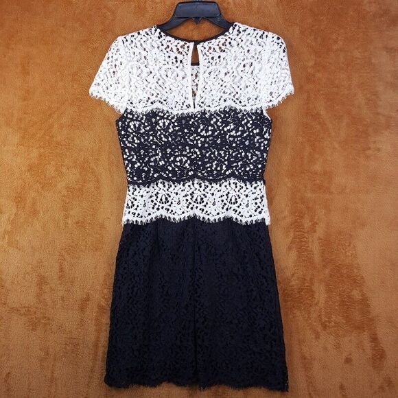 MILLY Womens Dress Size 2 Black Layered Sheath Lace Illusion GABRIELLE $495 - Picture 5 of 13